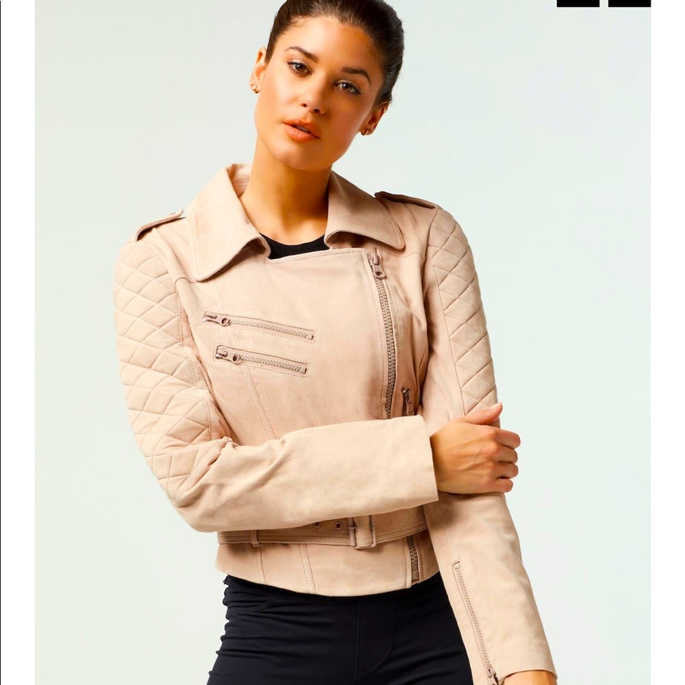 NWT BLANC NOIR Social Suede Jacket Morganite Pink